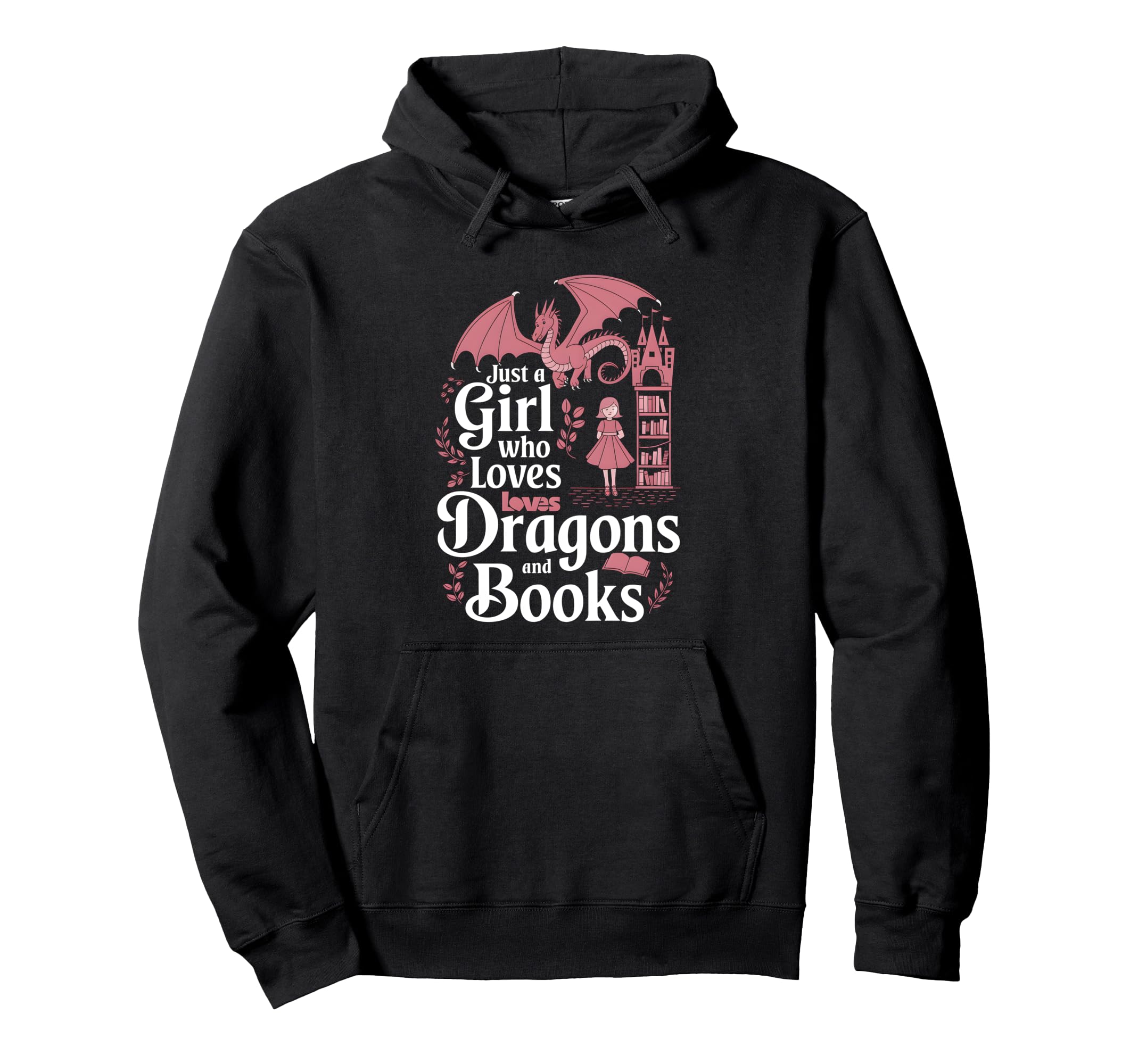 Just Who Loves Dragons And Books Hoodie - Trendy Graphic Men Women - T-Shirt, Sweatshirt, Hoodie