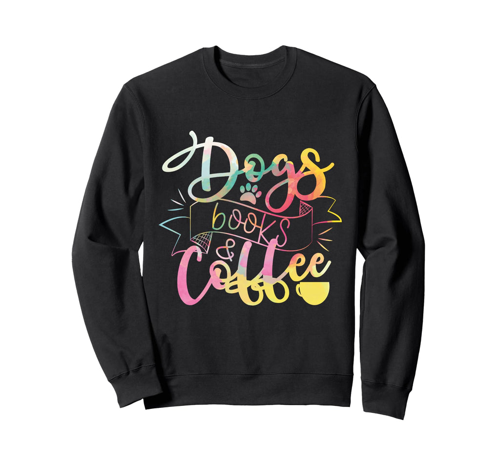 Dogs Books And Coffee Sweatshirt - Aesthetic Graphic for Adults - T-Shirt, Sweatshirt, Hoodie
