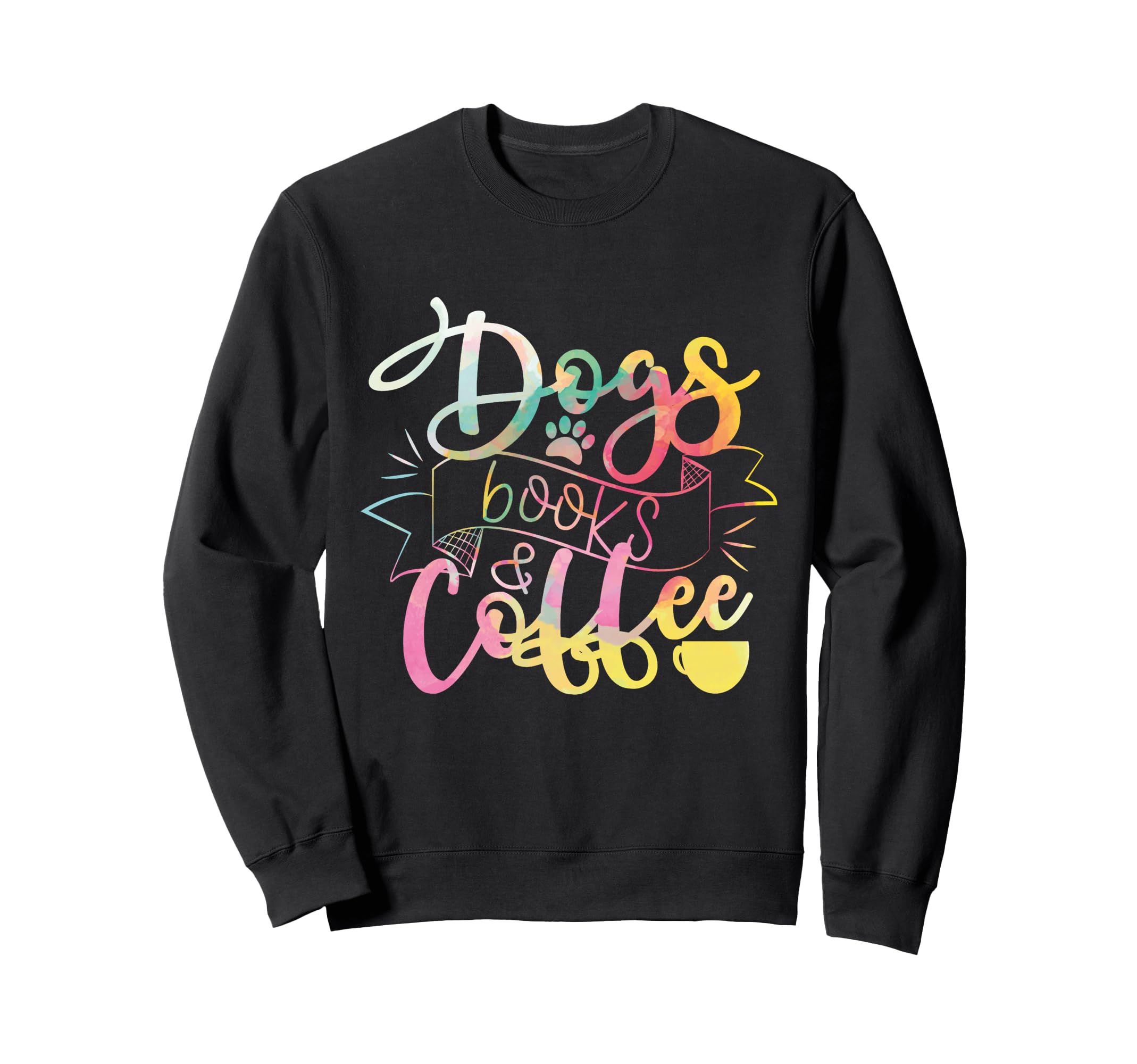 Dogs Books And Coffee Sweatshirt - Aesthetic Graphic for Adults - T-Shirt, Sweatshirt, Hoodie
