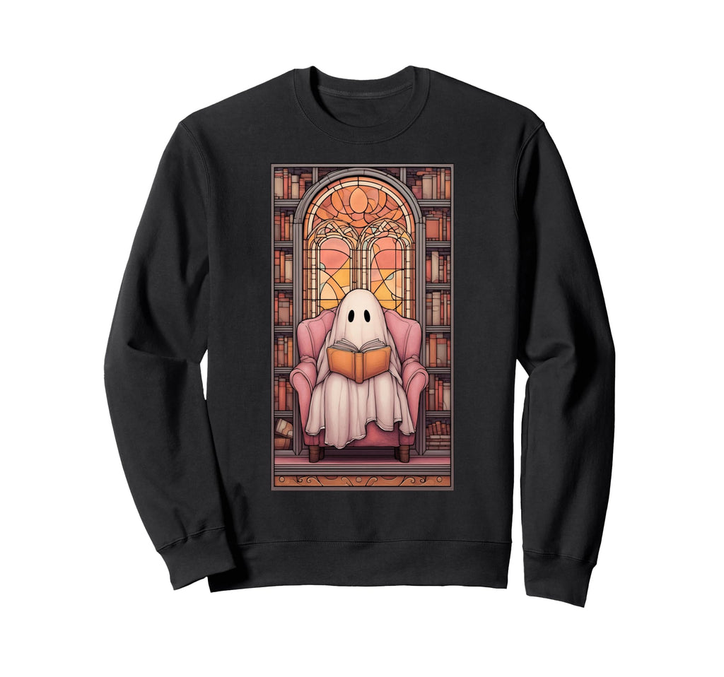 Ghost Reading Evening Reader Book Sweatshirt - Custom Art Print Unisex - T-Shirt, Sweatshirt, Hoodie