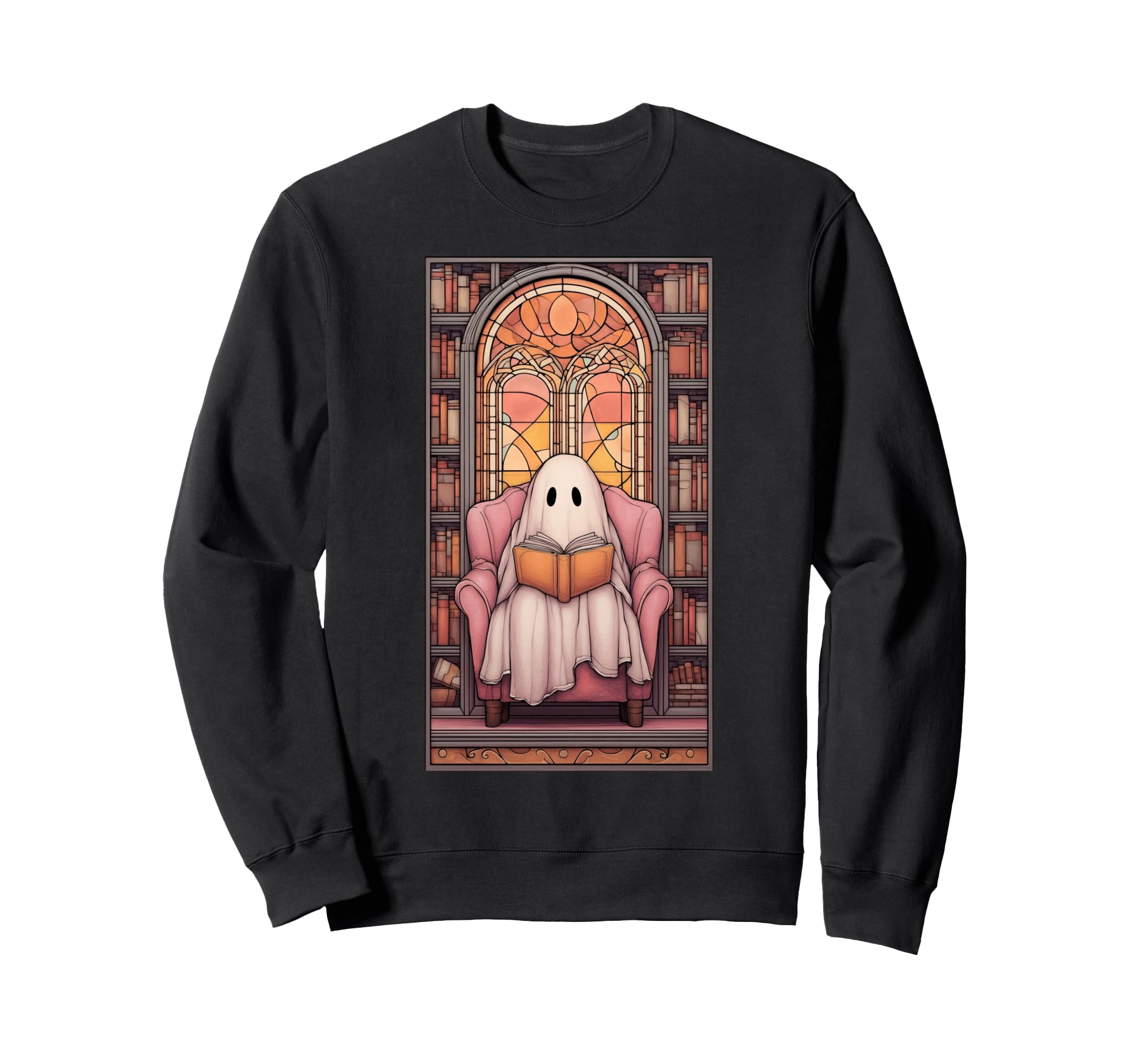 Ghost Reading Evening Reader Book Sweatshirt - Custom Art Print Unisex - T-Shirt, Sweatshirt, Hoodie