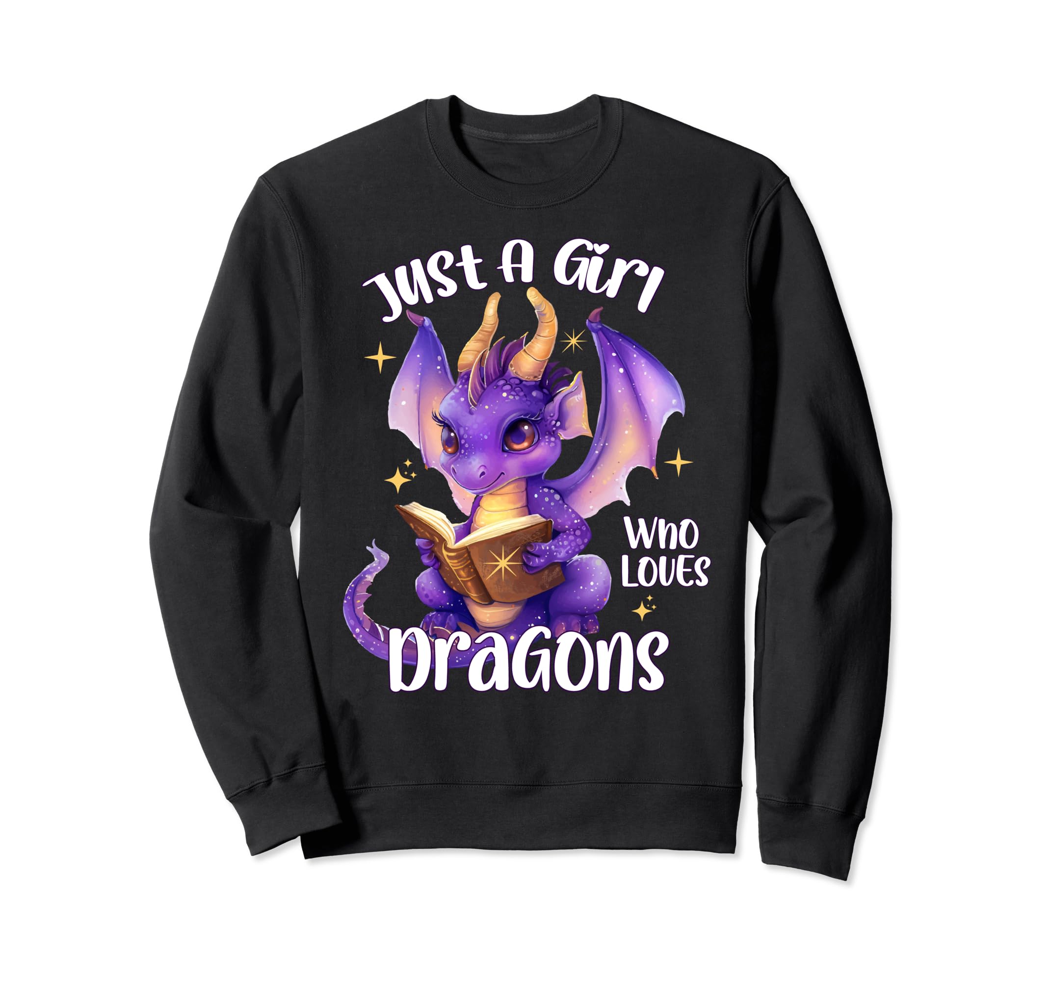 Just Who Loves Dragons Books Magical Sweatshirt - Aesthetic Graphic Unisex - T-Shirt, Sweatshirt, Hoodie