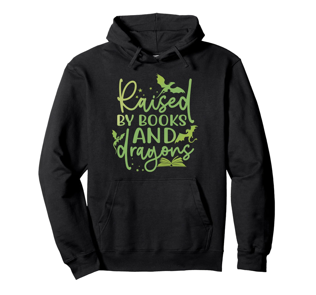 Raised Books And Dragons Fantasy Book Hoodie - Streetwear Style Men Women - T-Shirt, Sweatshirt, Hoodie