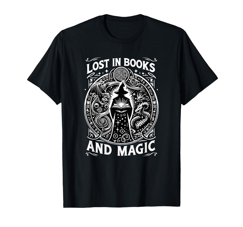Reading Lover Lost Books And Magic T-Shirt - Streetwear Style Unisex - T-Shirt, Sweatshirt, Hoodie