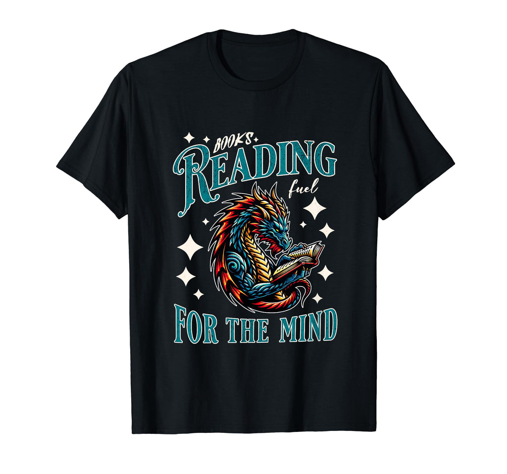 Dragon Reading Bookworm Book T-Shirt - Graphic Print Men Women - T-Shirt, Sweatshirt, Hoodie