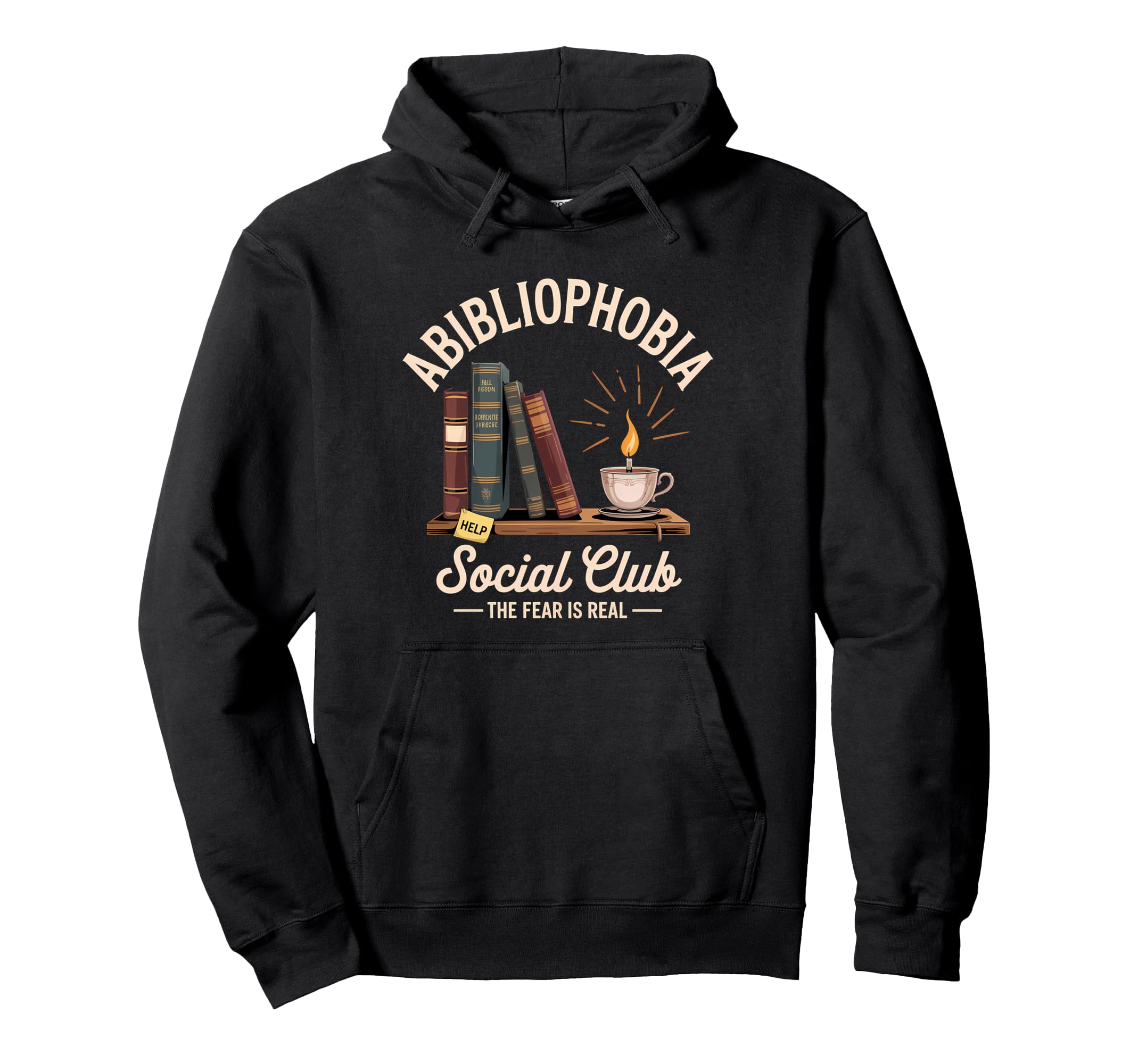 Abibliophobia Funny Bookworm Reading Hoodie - Graphic Print Unisex - T-Shirt, Sweatshirt, Hoodie