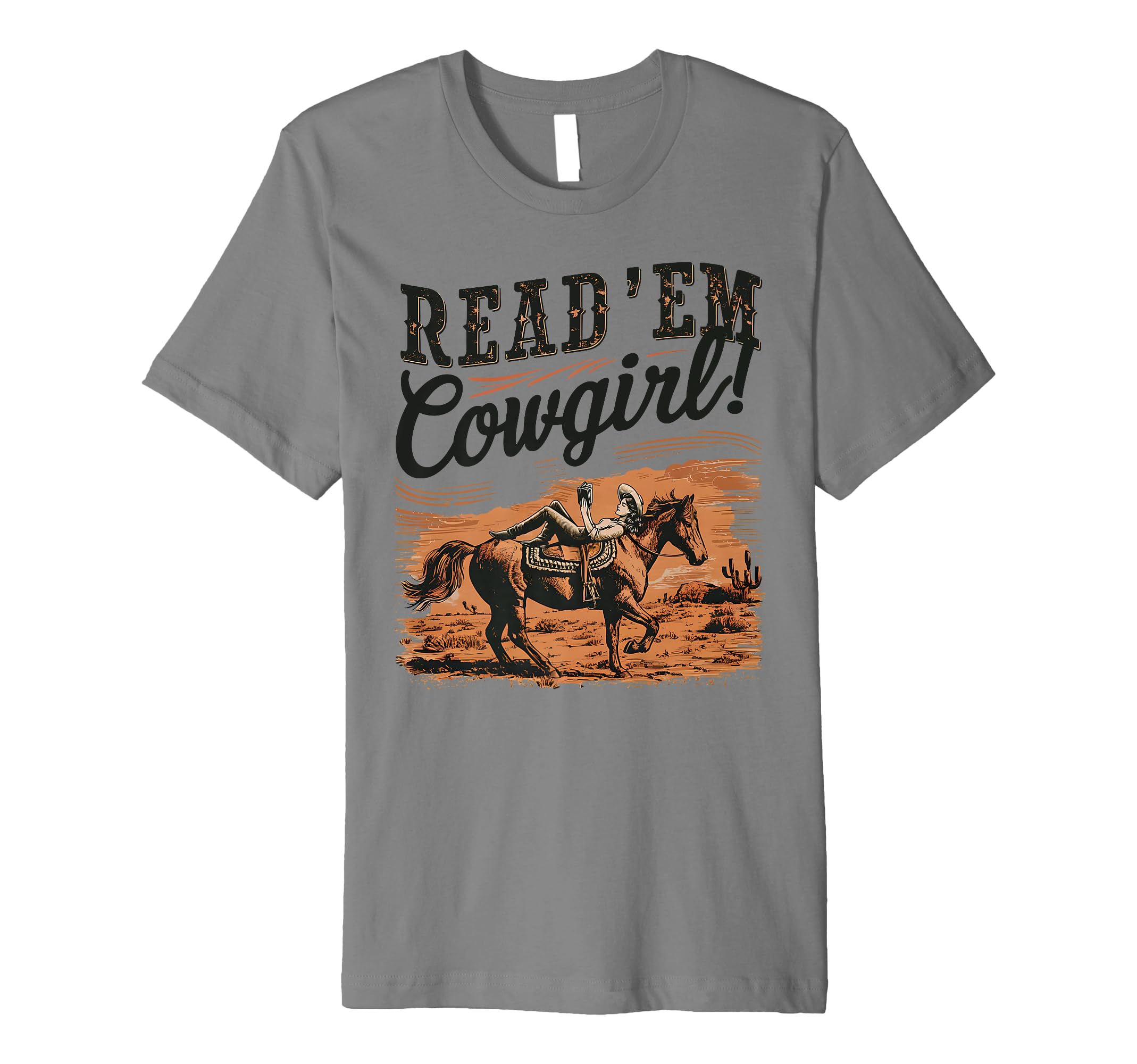 Read Em Cowgirl Western Cowgirl Texas T-Shirt - Minimalist Print Men Women - T-Shirt, Sweatshirt, Hoodie
