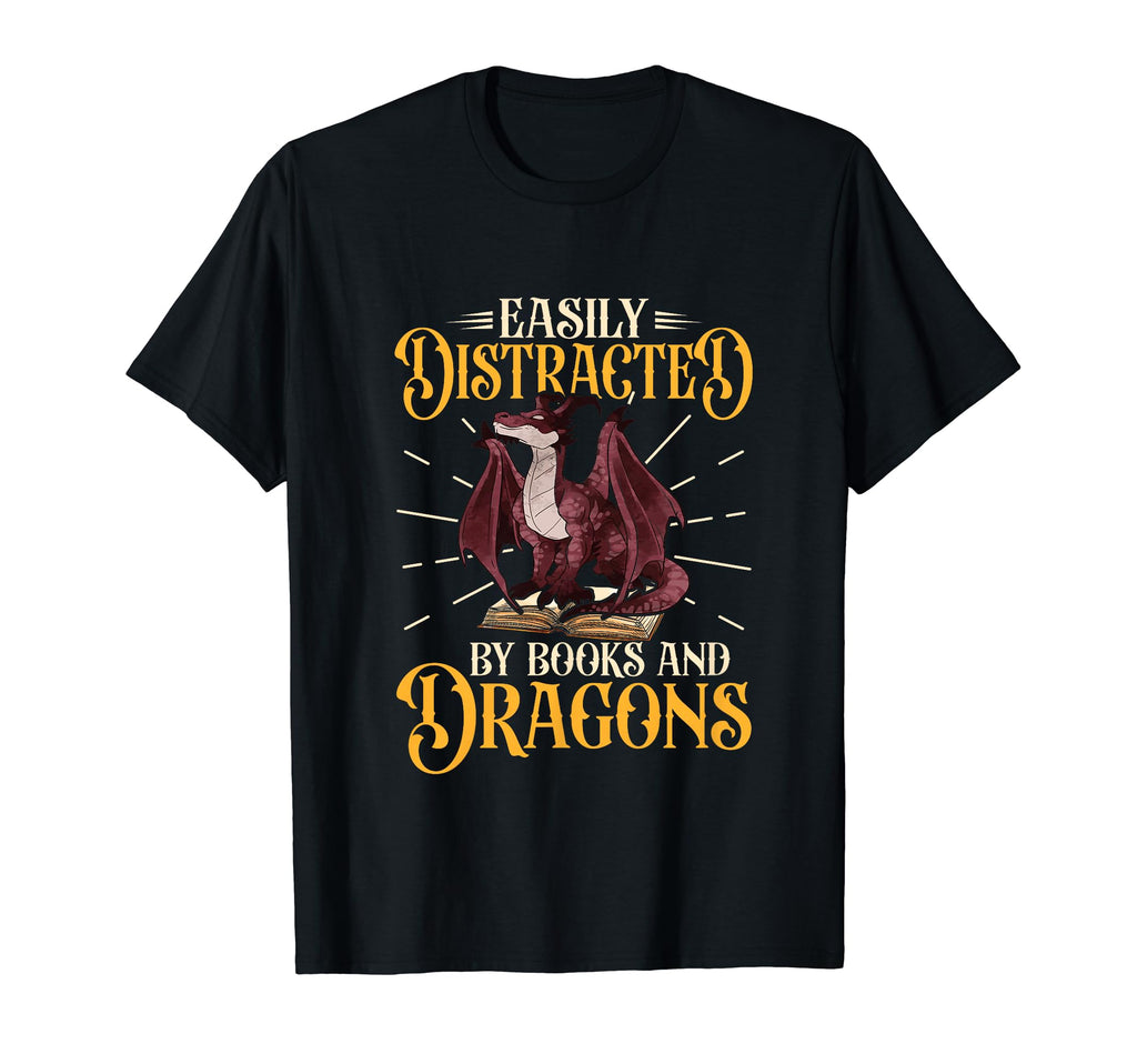 Book Nerd Easily Distracted Books T-Shirt - Novelty Apparel Men Women - T-Shirt, Sweatshirt, Hoodie