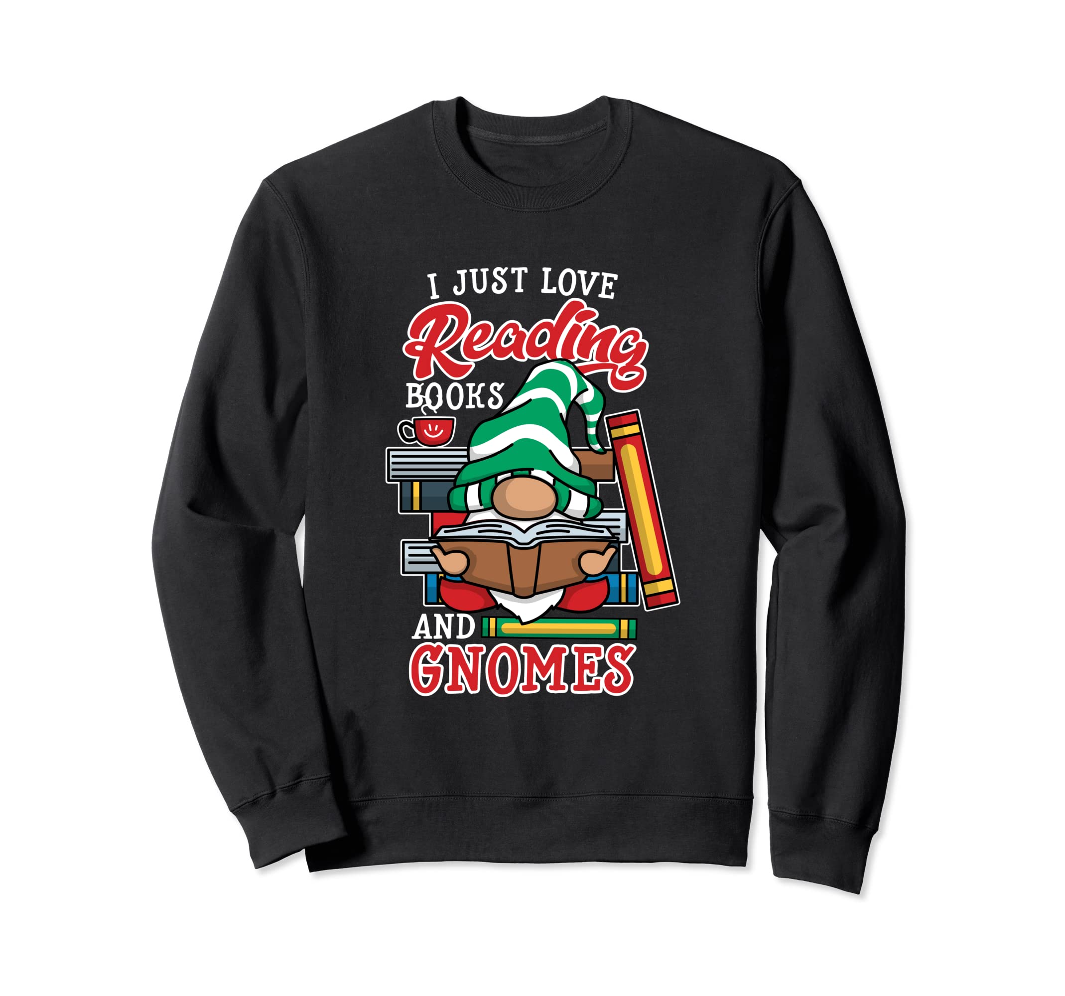 Reading Gnome Gift Bookworm And Book Sweatshirt - Graphic Print for Adults - T-Shirt, Sweatshirt, Hoodie