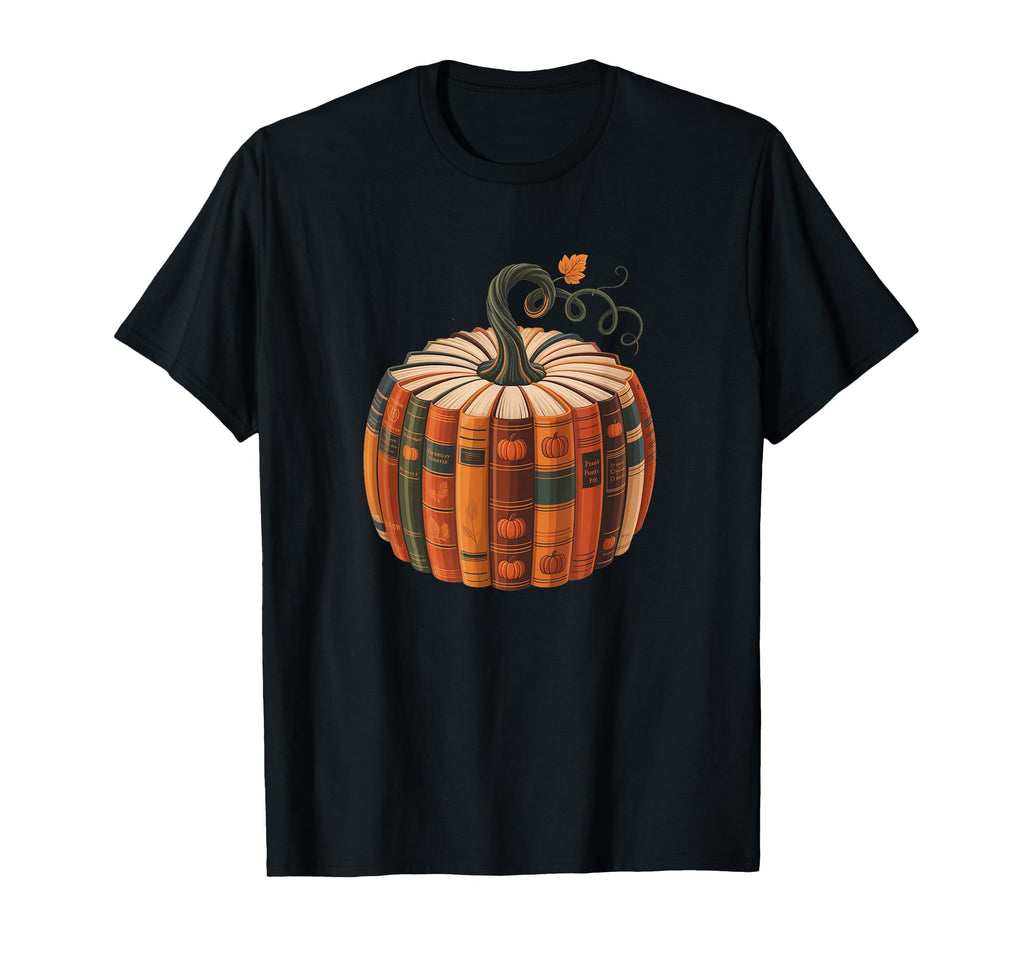 Bibliophile Fall Pumpkin Made Books T-Shirt - Aesthetic Graphic Men Women - T-Shirt, Sweatshirt, Hoodie