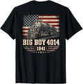 Big Boy 4014 Train Engineer Steam Train American Flag July 4 T-Shirt Unisex T-shirt, Sweatshirt, Hoodie, Long Sleeve Tee - T-Shirt, Sweatshirt, Hoodie