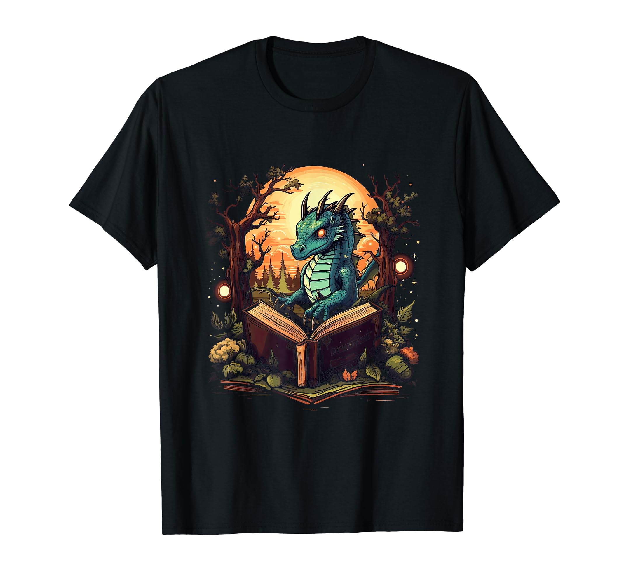 Book Dragon Reading Books Bookworm T-Shirt - Unique Graphic for Adults - T-Shirt, Sweatshirt, Hoodie