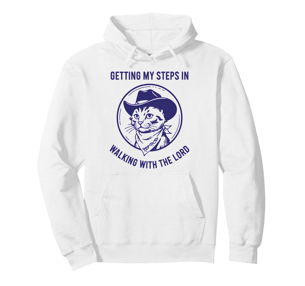 Getting My Steps Walking Lord Cat Hoodie - Aesthetic Graphic for Adults - T-Shirt, Sweatshirt, Hoodie