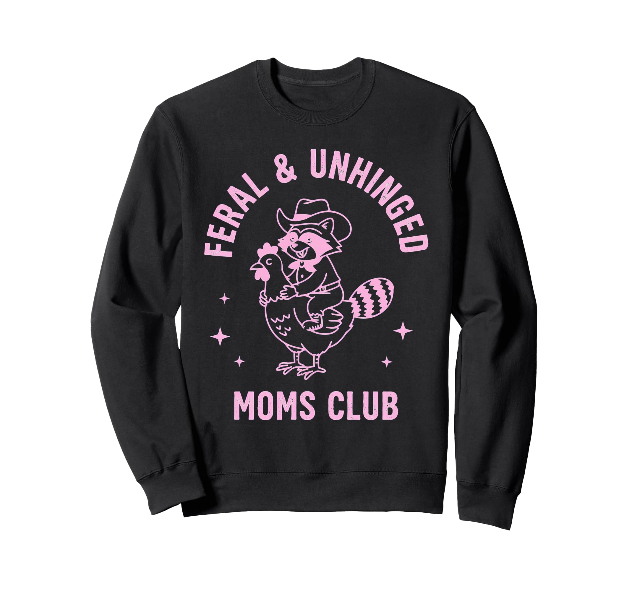 Feral Unhinged Moms Club Raccoon Cow Sweatshirt - Streetwear Style Unisex - T-Shirt, Sweatshirt, Hoodie