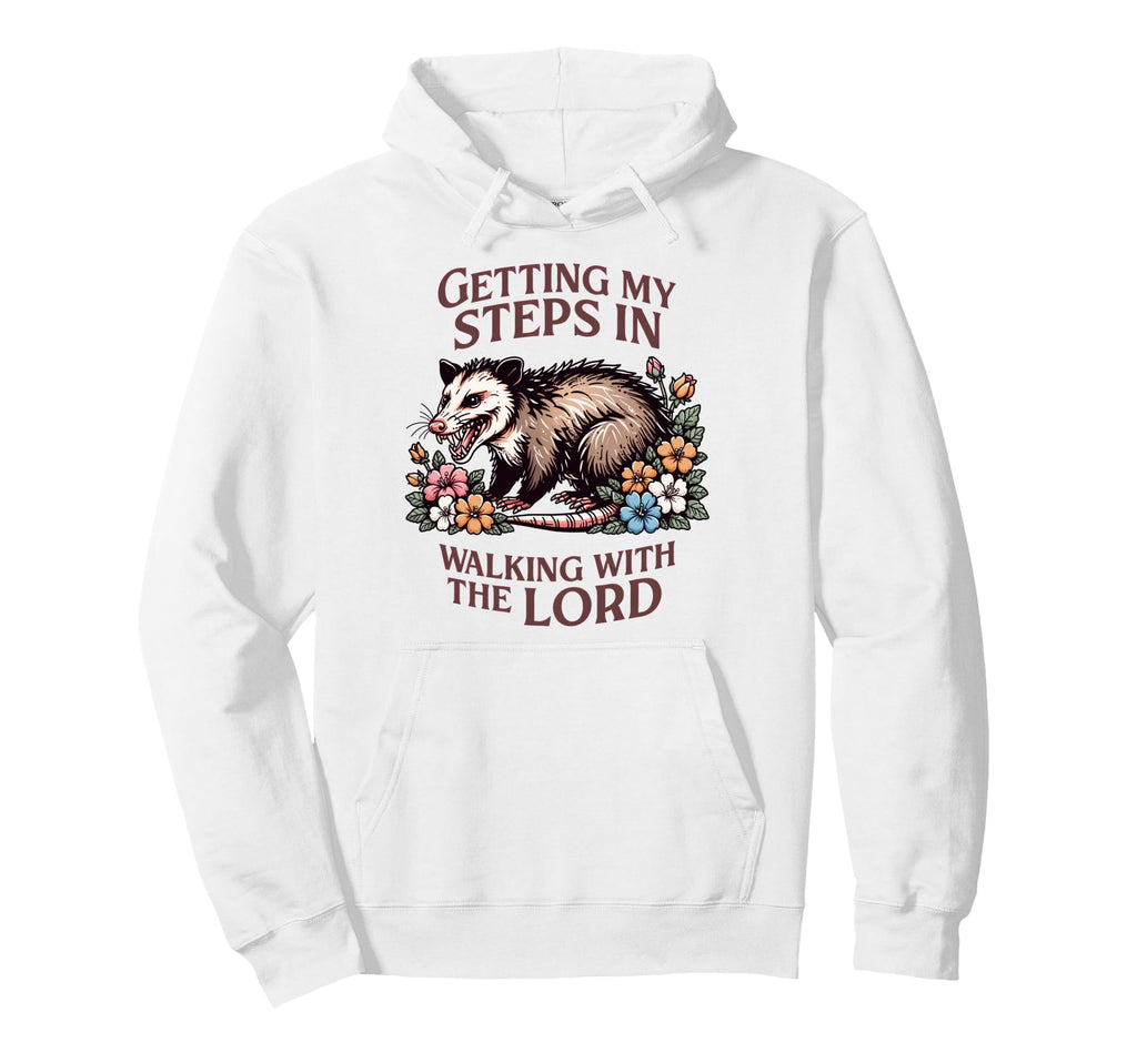 Getting My Steps Walking Lord Opossum Hoodie - Trendy Graphic Unisex - T-Shirt, Sweatshirt, Hoodie