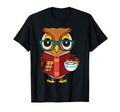 Owl Reading Book Coffee Lover Bird T-Shirt - Unique Graphic for Adults - T-Shirt, Sweatshirt, Hoodie