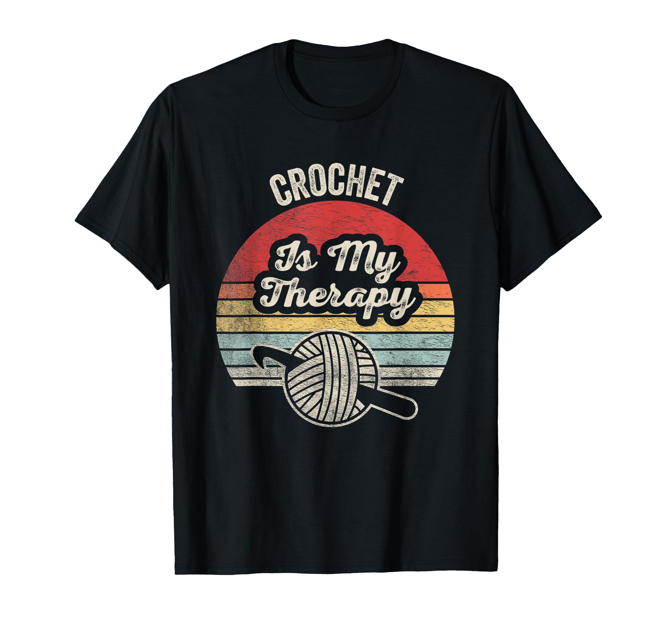 Crochet Is My Therapy Sunset Yarn T-Shirt - Custom Art Print Men Women - T-Shirt, Sweatshirt, Hoodie