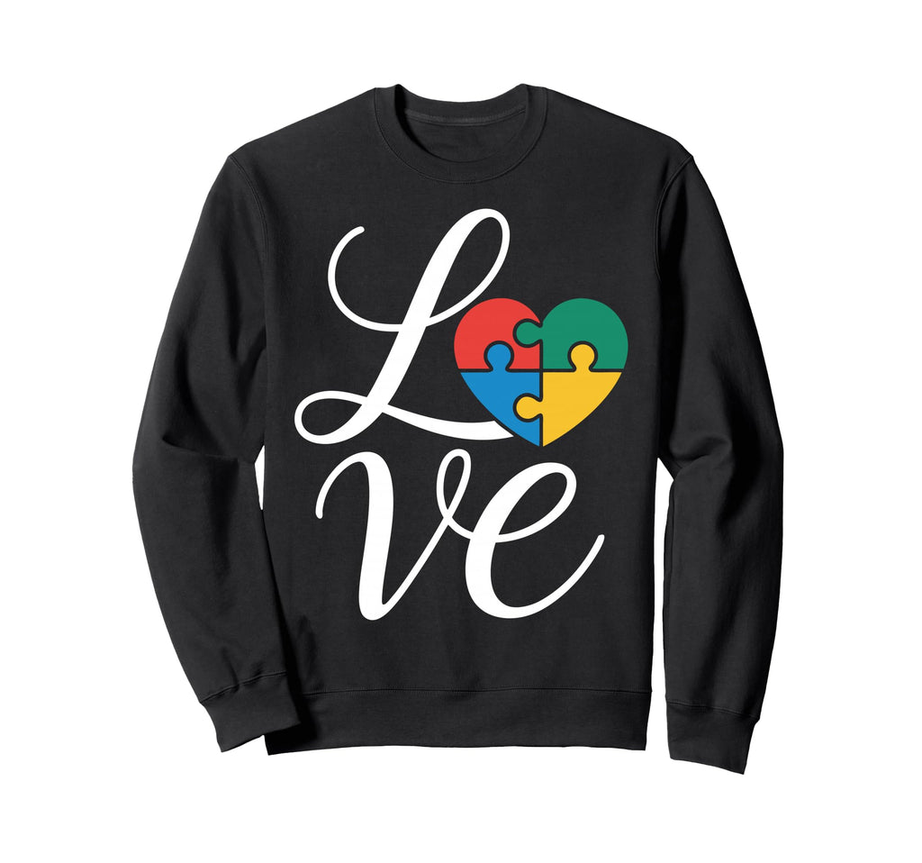Autism Mom Dad Love Autistic Sweatshirt - Minimalist Print for Adults - T-Shirt, Sweatshirt, Hoodie