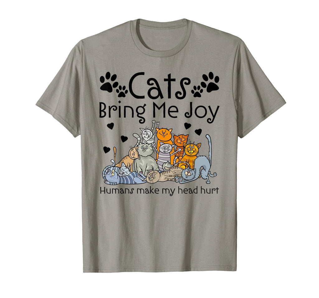Cats Bring Me Joy Humans Makes My T-Shirt - Minimalist Print Men Women - T-Shirt, Sweatshirt, Hoodie