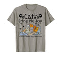 Cats Bring Me Joy Humans Makes My T-Shirt - Minimalist Print Men Women - T-Shirt, Sweatshirt, Hoodie