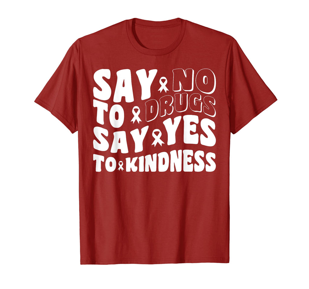 Say No To Drug Red Ribbon T-Shirt - Casual Everyday Wear Men Women - T-Shirt, Sweatshirt, Hoodie
