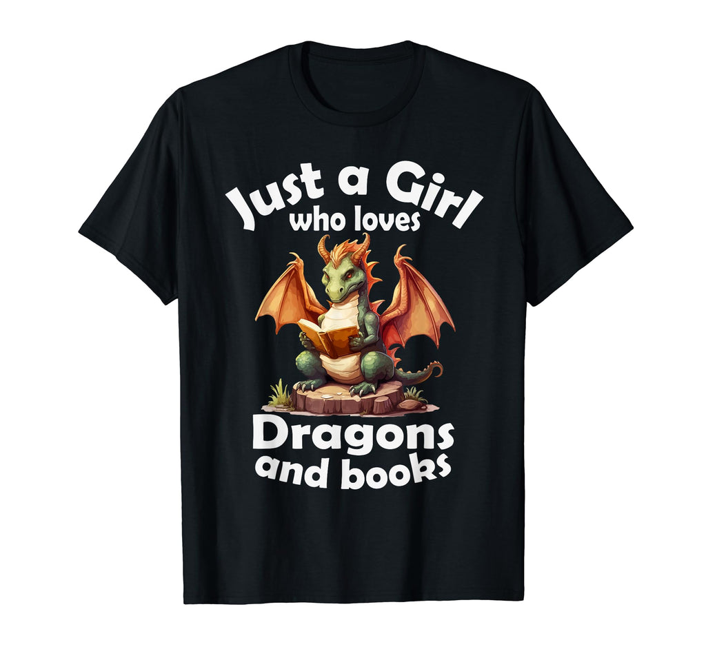 Just Who Loves Dragons And Books T-Shirt - Novelty Apparel Unisex - T-Shirt, Sweatshirt, Hoodie