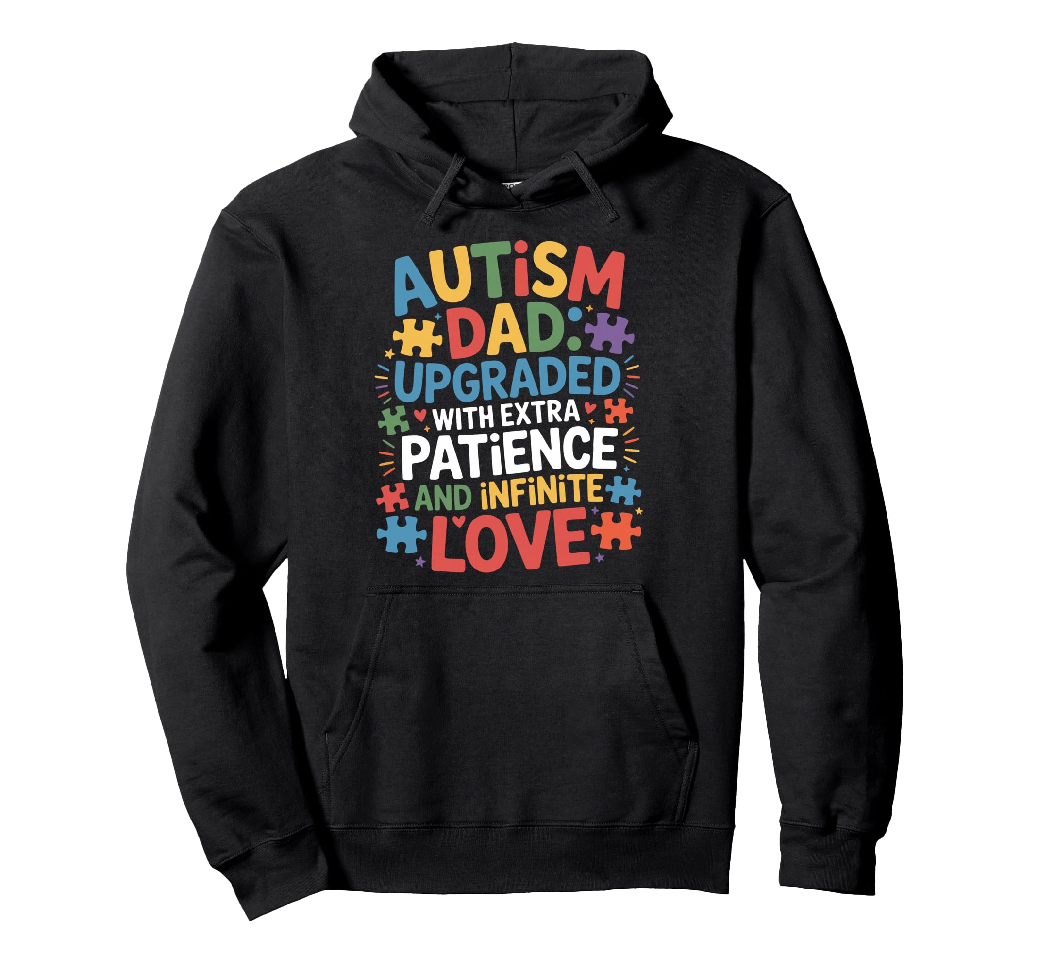 Autism Dad Patience Father Autistic Hoodie - Fun Novelty Design for Adults - T-Shirt, Sweatshirt, Hoodie