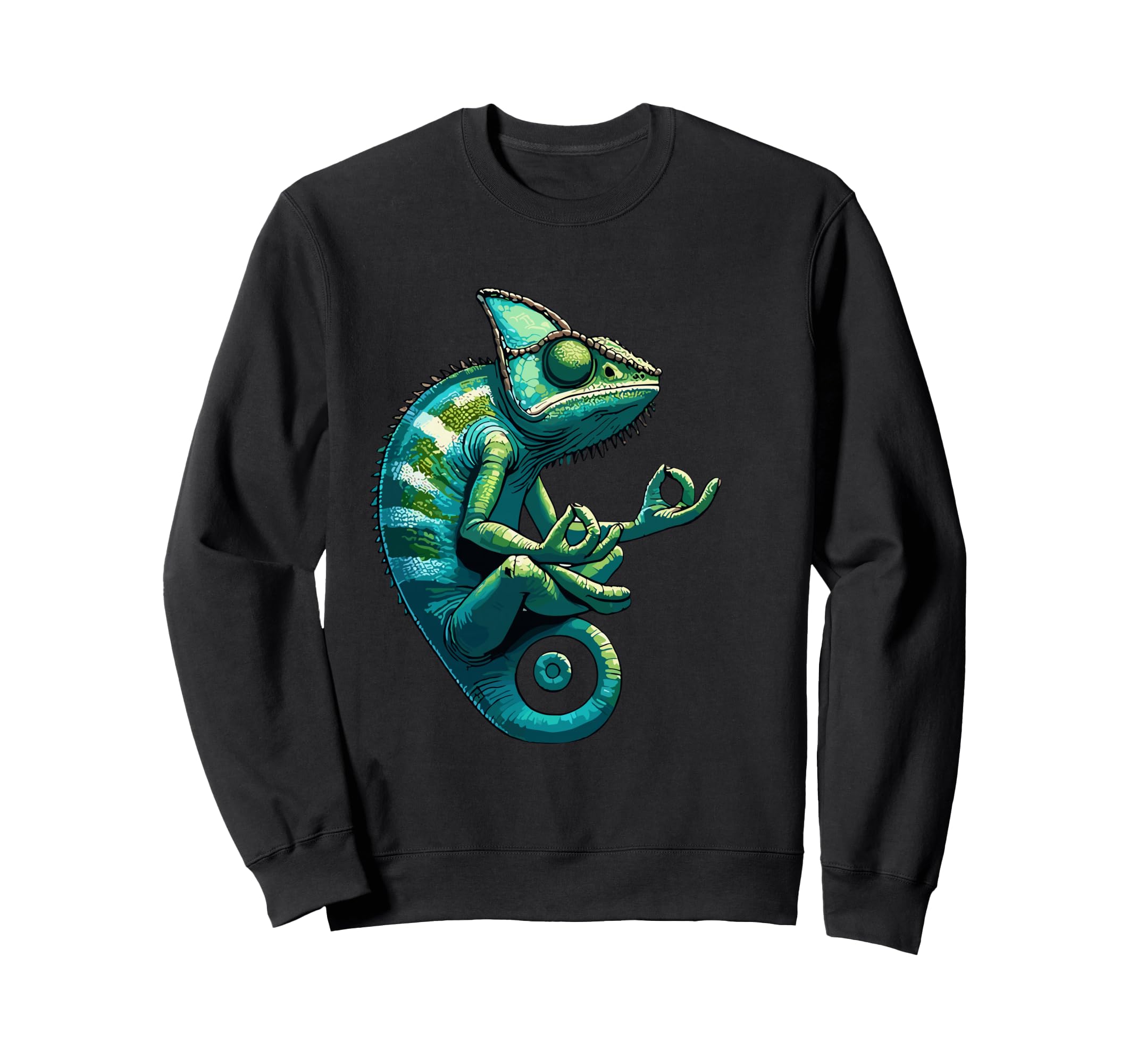 Meditation Chameleon Yoga Pose Sweatshirt - Graphic Print Men Women - T-Shirt, Sweatshirt, Hoodie