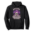 Just Who Loves Dragons And Books Fantasy Hoodie - Streetwear Style Unisex - T-Shirt, Sweatshirt, Hoodie