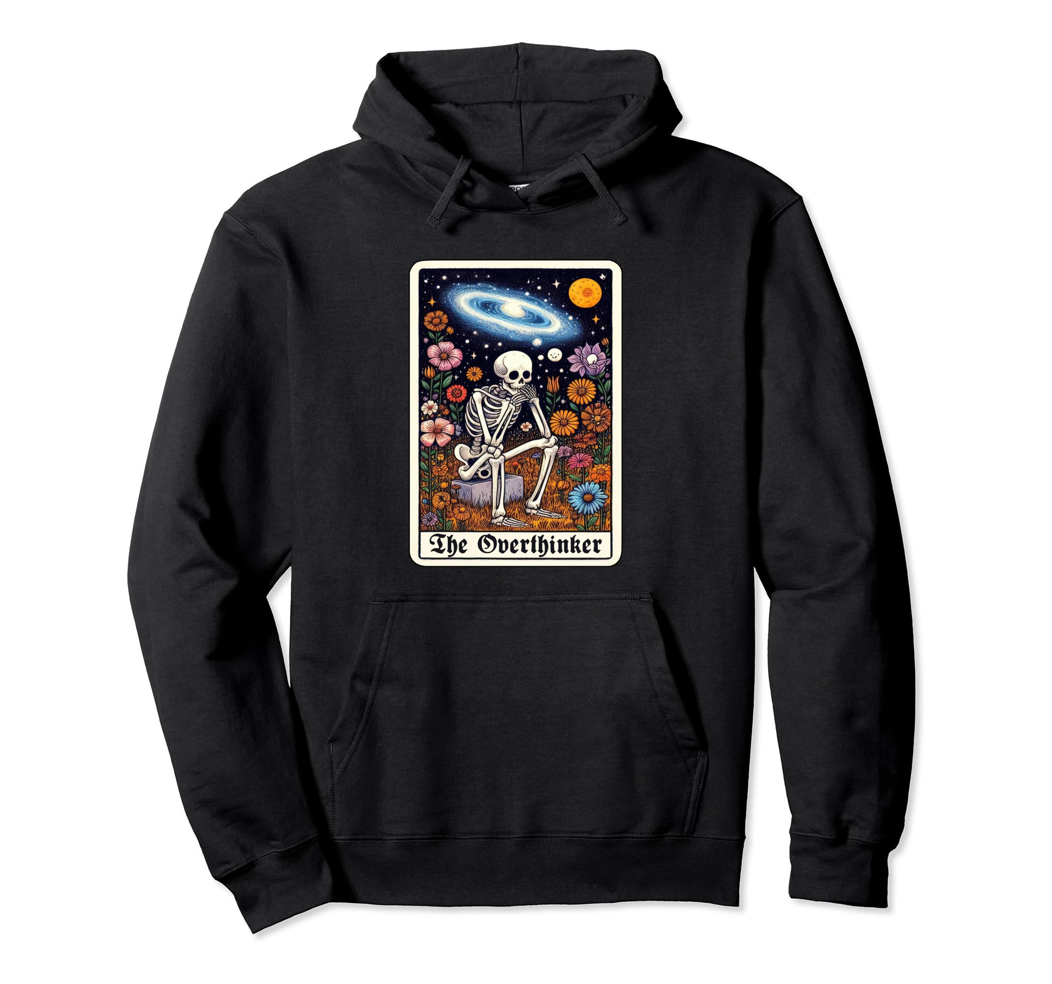 Overthinker Tarot Cards Reader Deep Hoodie - Minimalist Print Unisex - T-Shirt, Sweatshirt, Hoodie