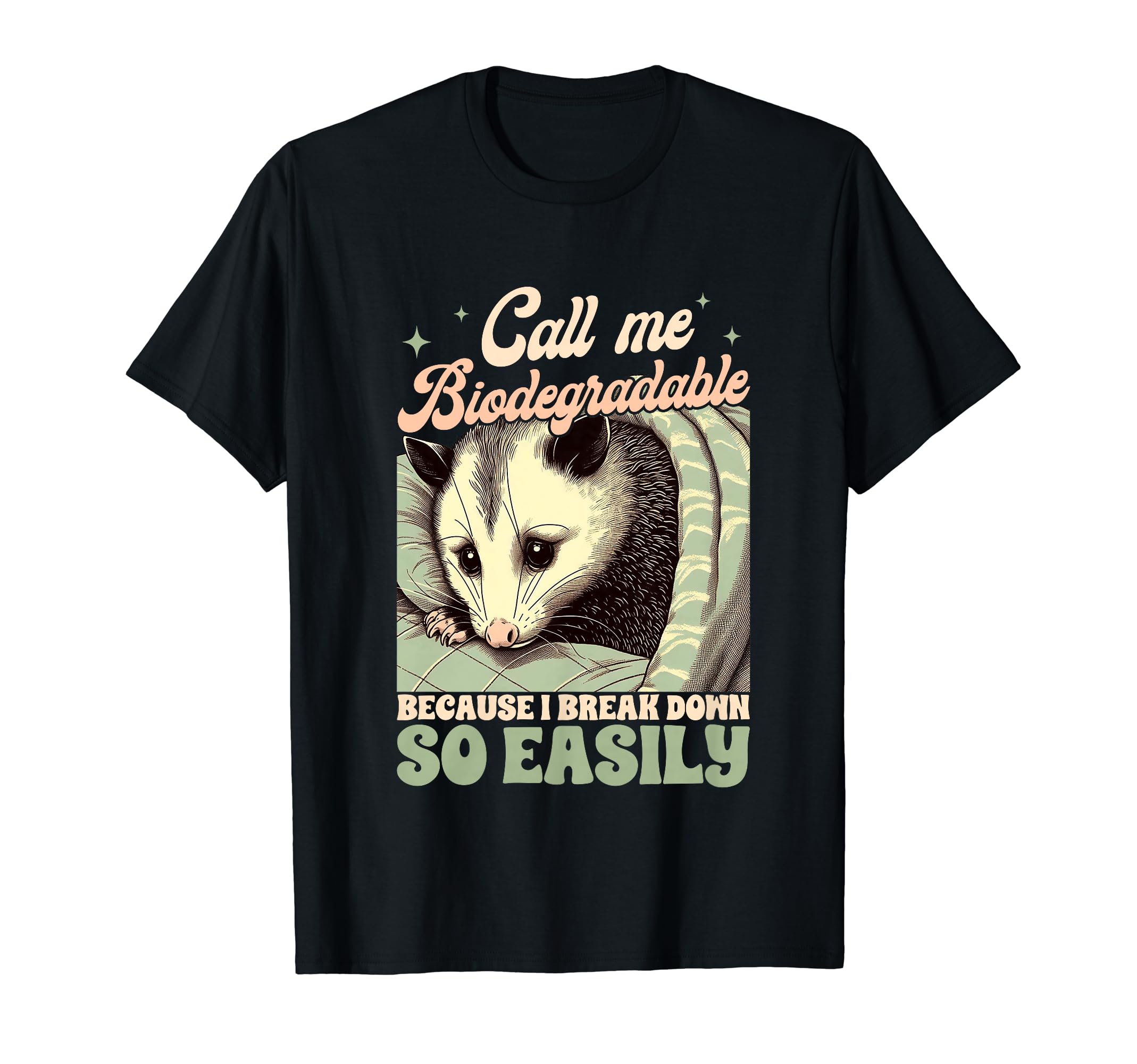 Anxiety Mental Health Opossum Call T-Shirt - Minimalist Print for Adults - T-Shirt, Sweatshirt, Hoodie