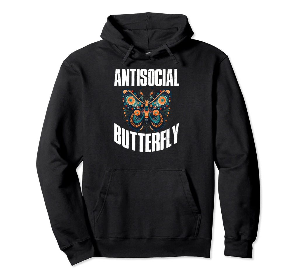 Antisocial Butterfly Hoodie - Graphic Print Men Women - T-Shirt, Sweatshirt, Hoodie