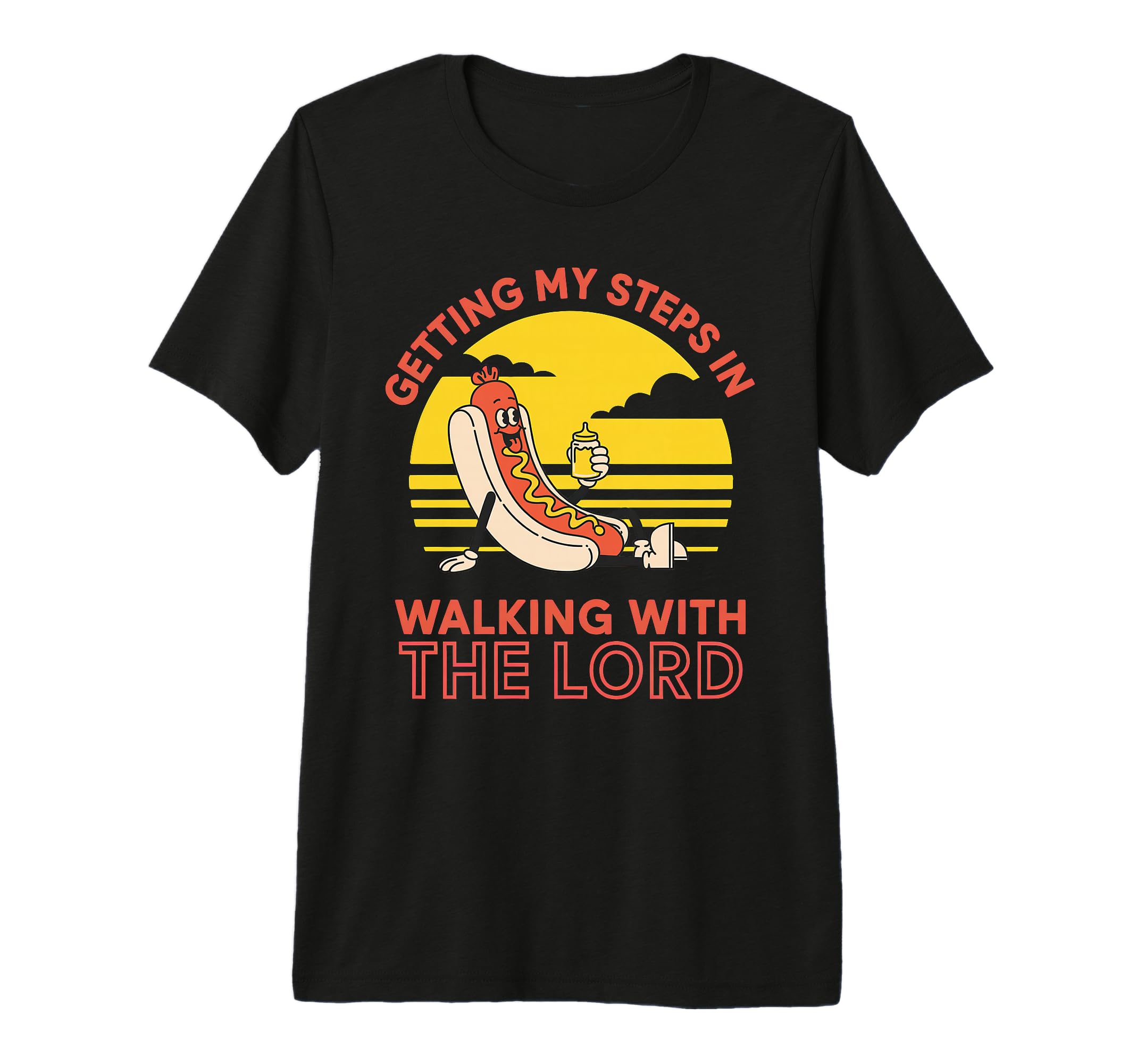 Getting My Steps Walking Lord Hotdog Tri T-Shirt - Novelty Apparel Unisex - T-Shirt, Sweatshirt, Hoodie