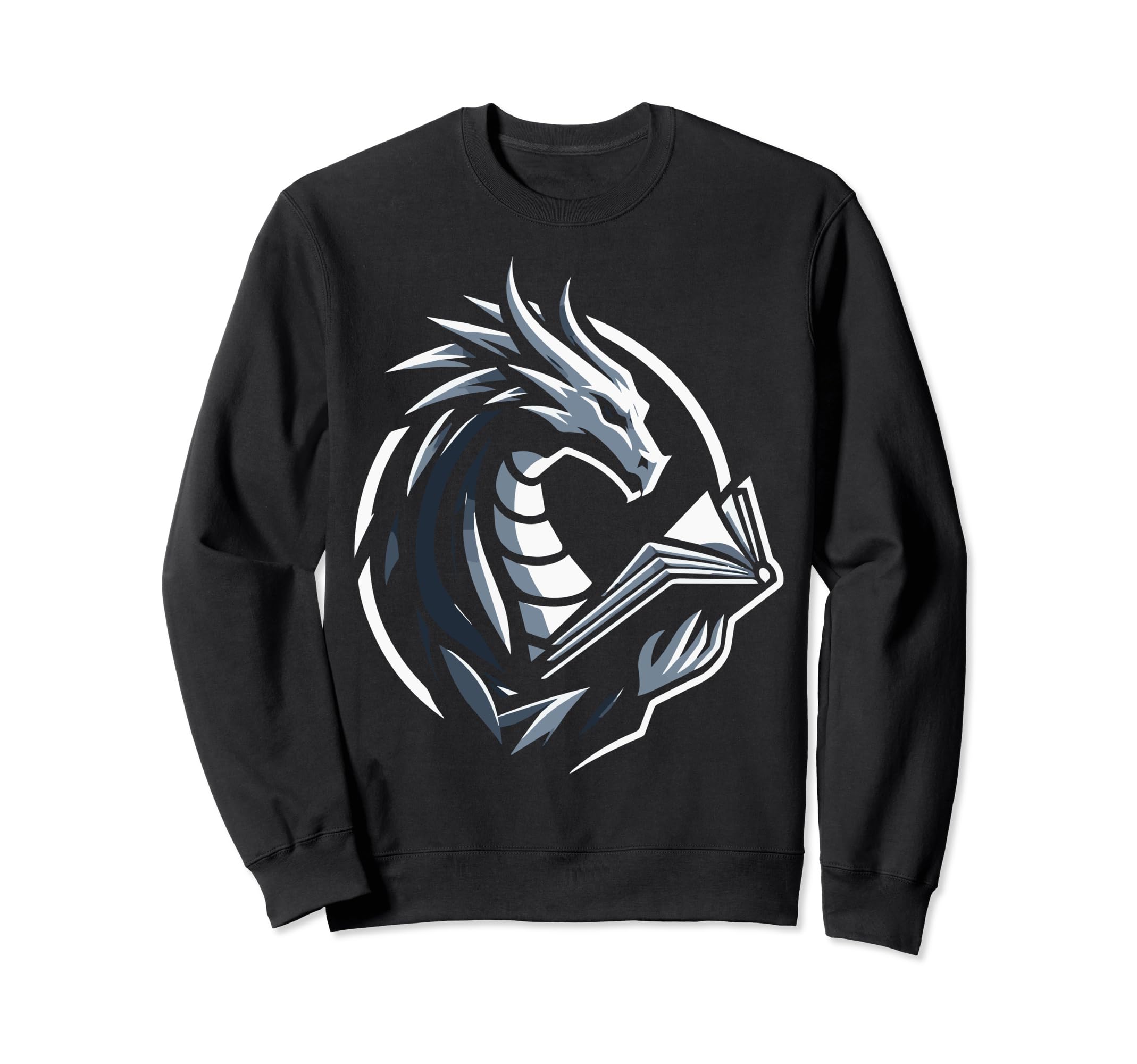 Dragon Reading Book Dragon Sweatshirt - Casual Everyday Wear Unisex - T-Shirt, Sweatshirt, Hoodie