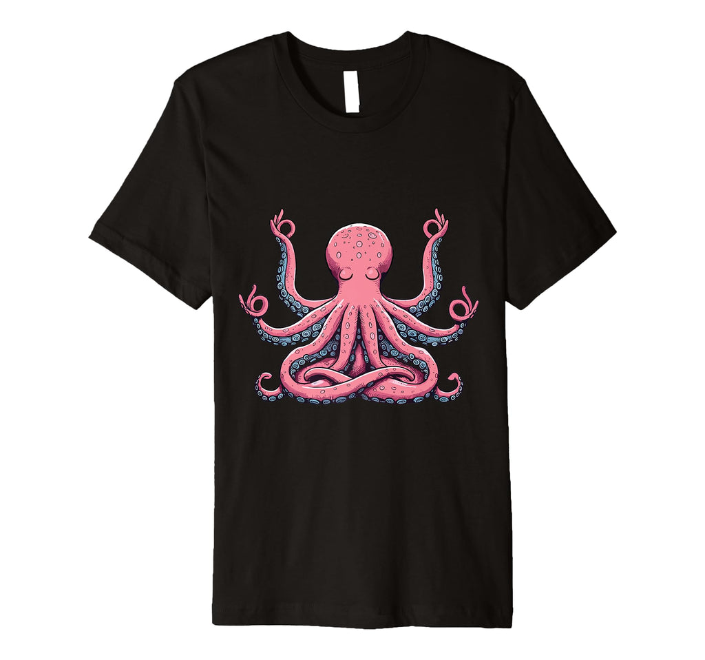 Meditation Octopus Yoga Pose Relaxing T-Shirt - Graphic Print Men Women - T-Shirt, Sweatshirt, Hoodie