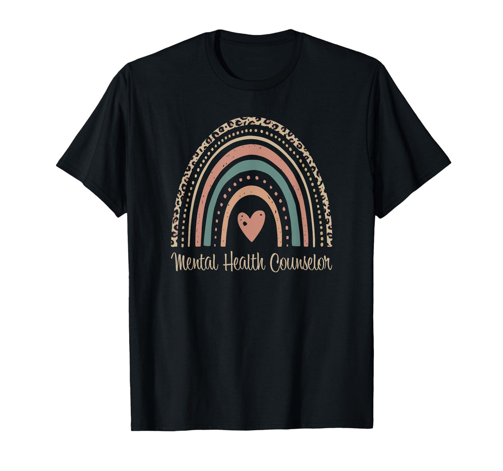 Mental Health Counselor Boho Rainbow T-Shirt - Trendy Graphic Men Women - T-Shirt, Sweatshirt, Hoodie