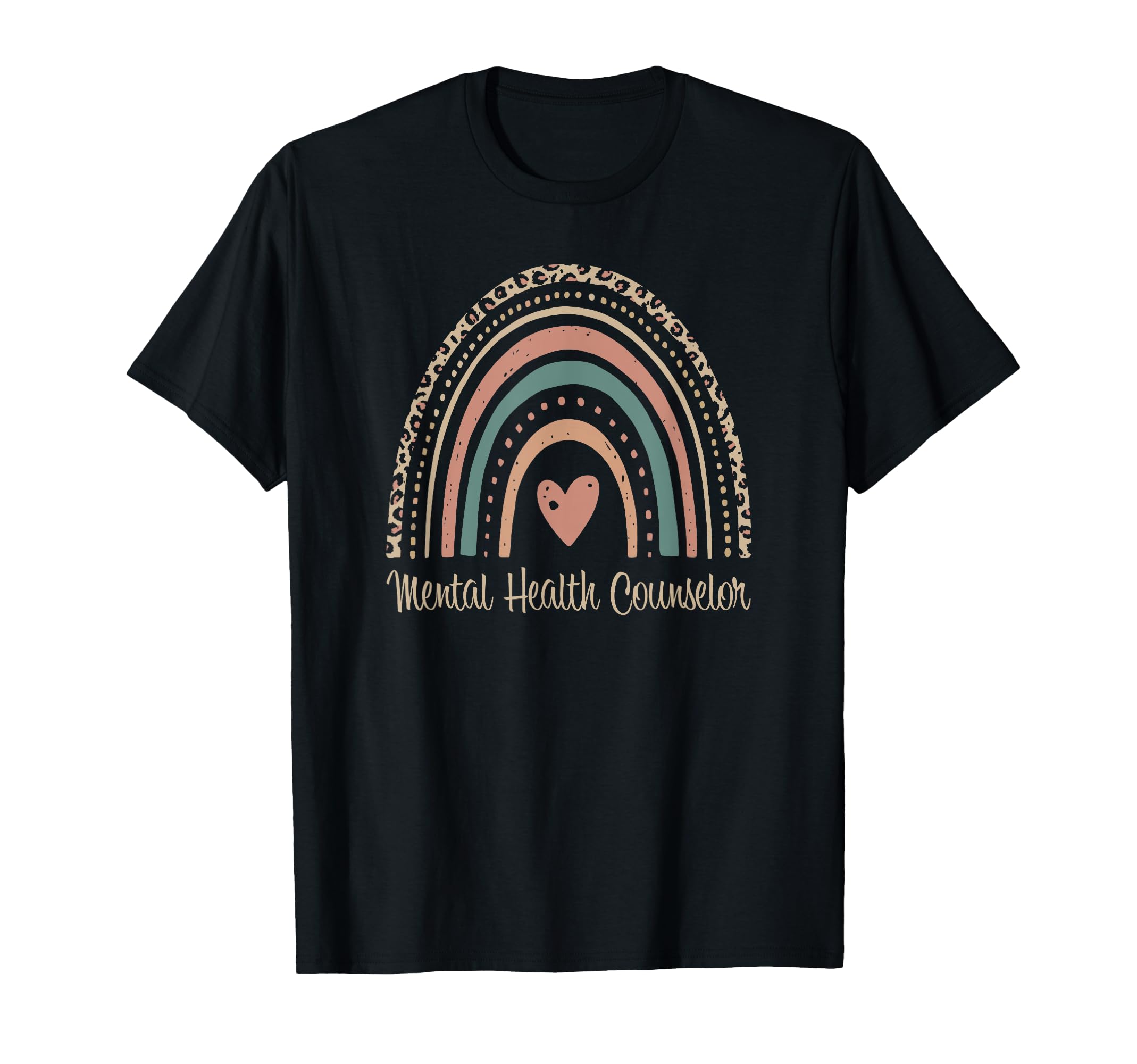 Mental Health Counselor Boho Rainbow T-Shirt - Trendy Graphic Men Women - T-Shirt, Sweatshirt, Hoodie