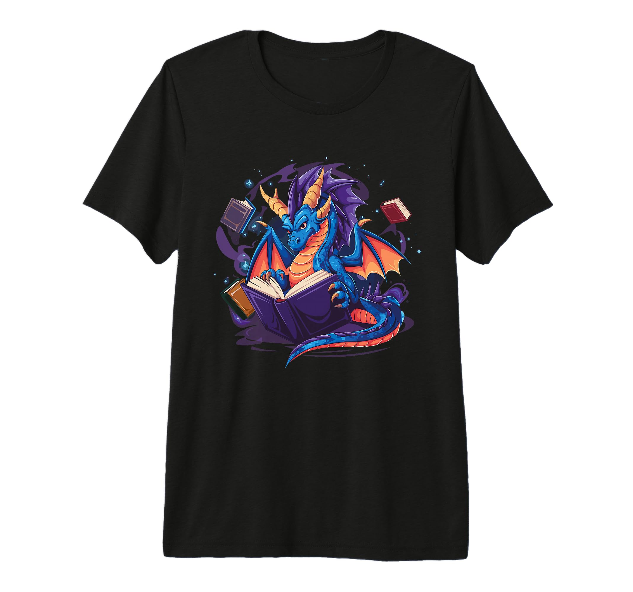 Dragon Books Magical Dragon Reading Tri T-Shirt - Unique Graphic Men Women - T-Shirt, Sweatshirt, Hoodie