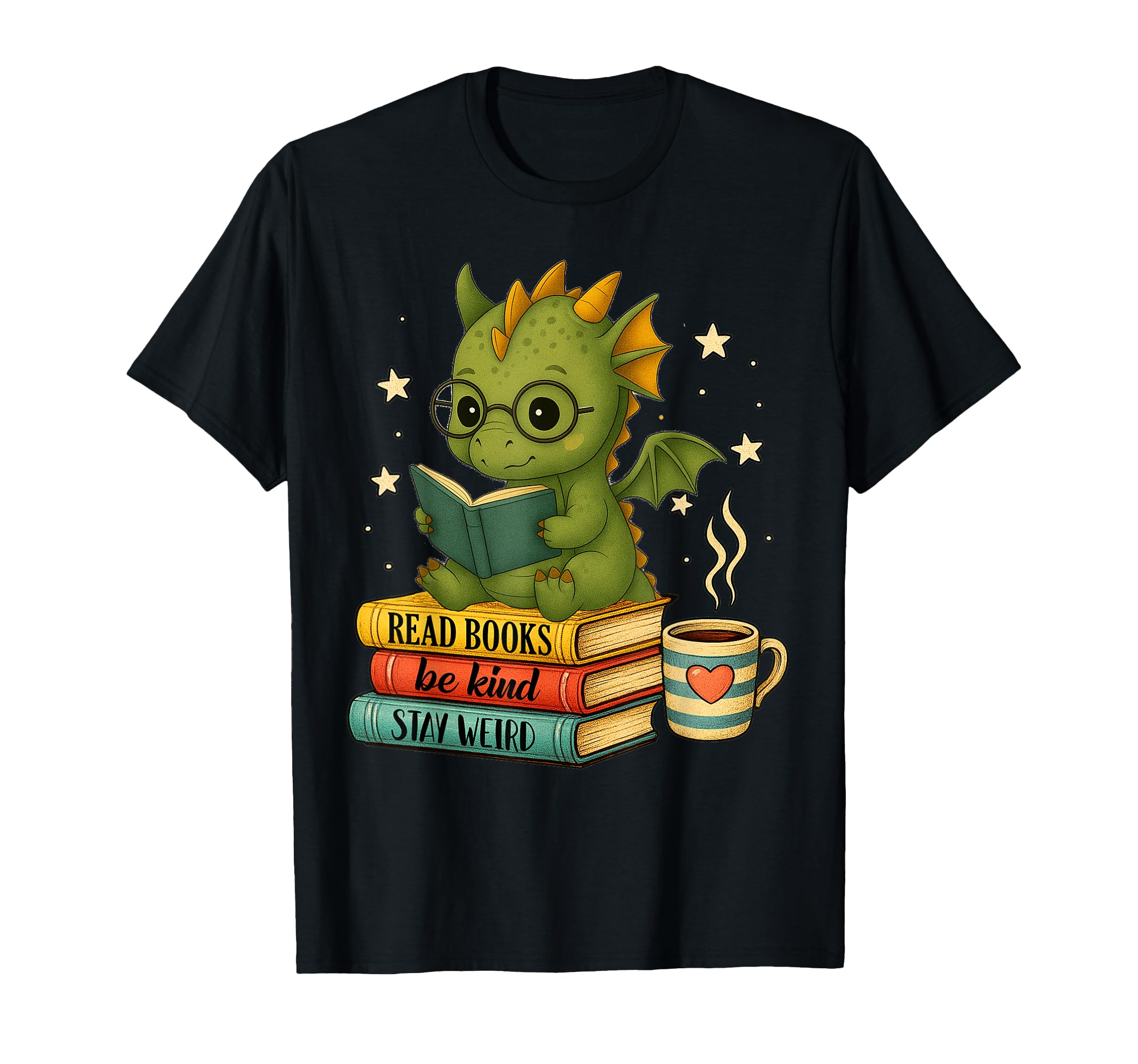 Book Lover Dragon Reading Bookish Library T-Shirt - Unique Graphic Unisex - T-Shirt, Sweatshirt, Hoodie