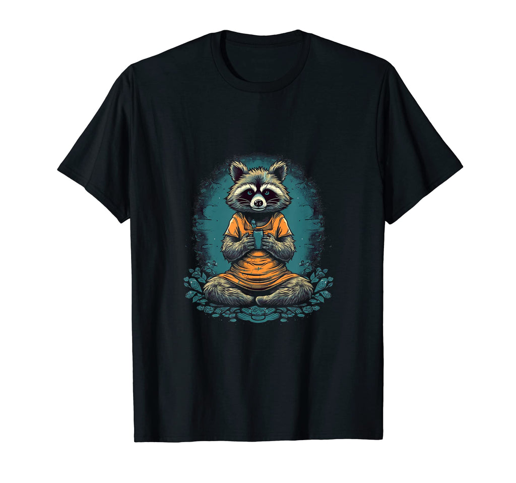 Yoga Raccoon Meditation Zen T-Shirt - Casual Everyday Wear Men Women - T-Shirt, Sweatshirt, Hoodie