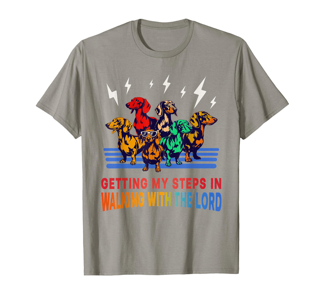Getting My Steps Walking Lord Dachshund T-Shirt - Custom Art Print Unisex - T-Shirt, Sweatshirt, Hoodie