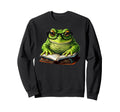 Frog Reading Book Sweatshirt - Custom Art Print Men Women - T-Shirt, Sweatshirt, Hoodie