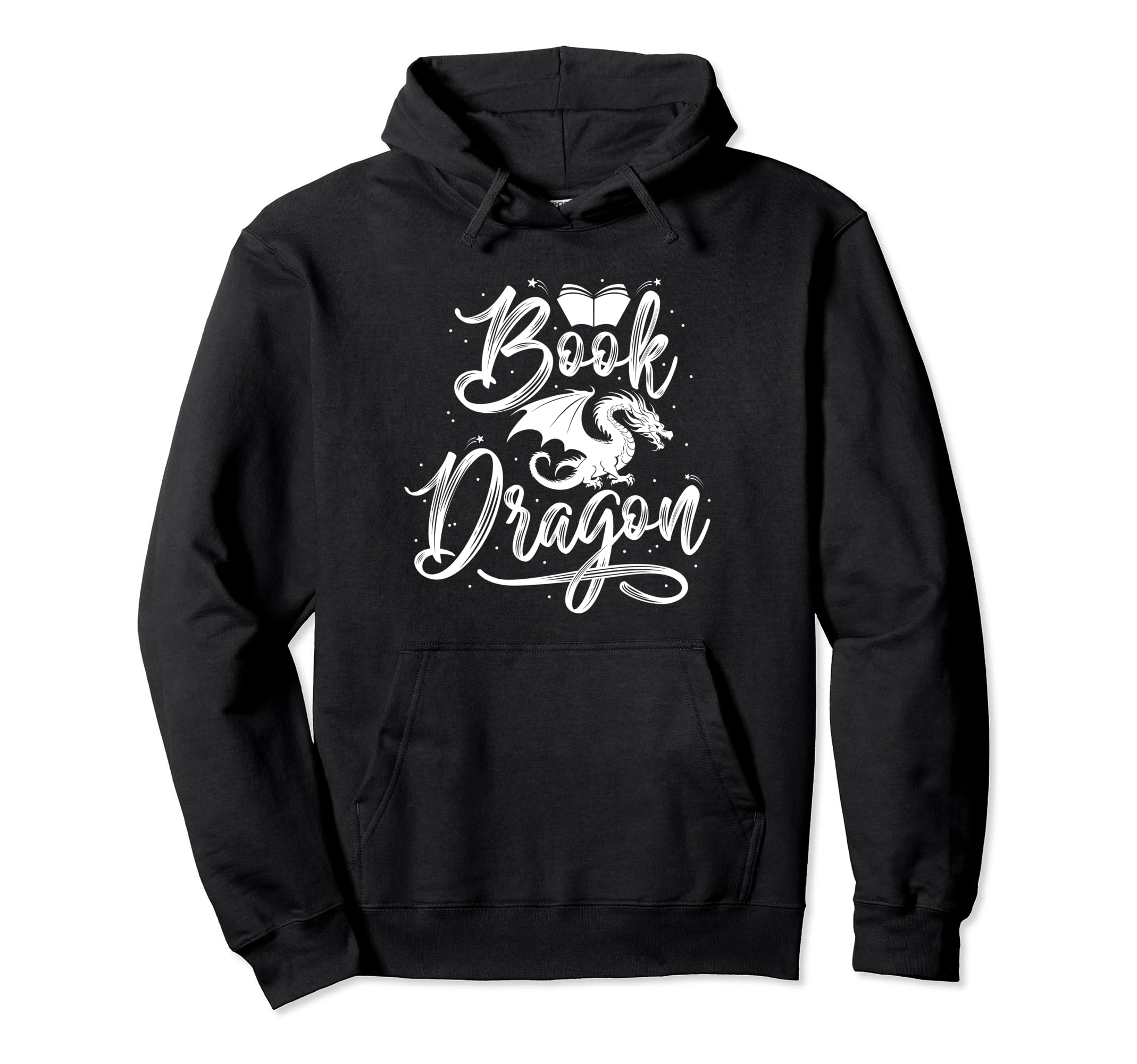 Funny Bookworm Reading Book Dragon 1 Hoodie - Graphic Print Unisex - T-Shirt, Sweatshirt, Hoodie