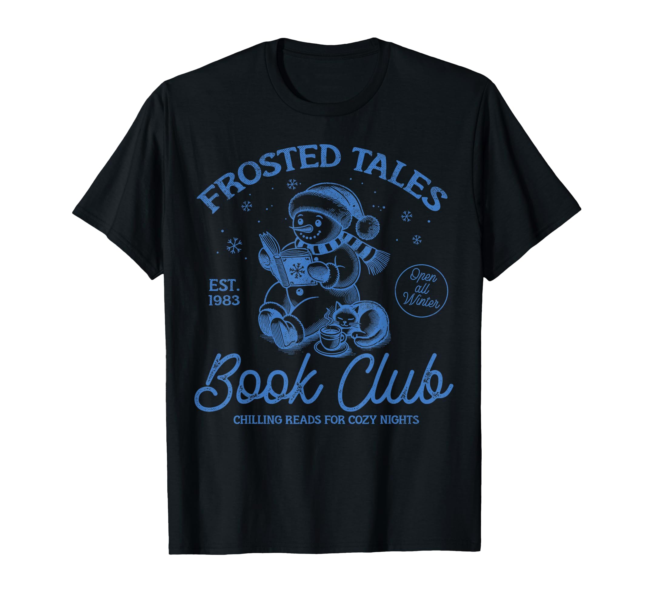 Funny Snowman Frosted Tales Book Club T-Shirt - Novelty Apparel Men Women - T-Shirt, Sweatshirt, Hoodie