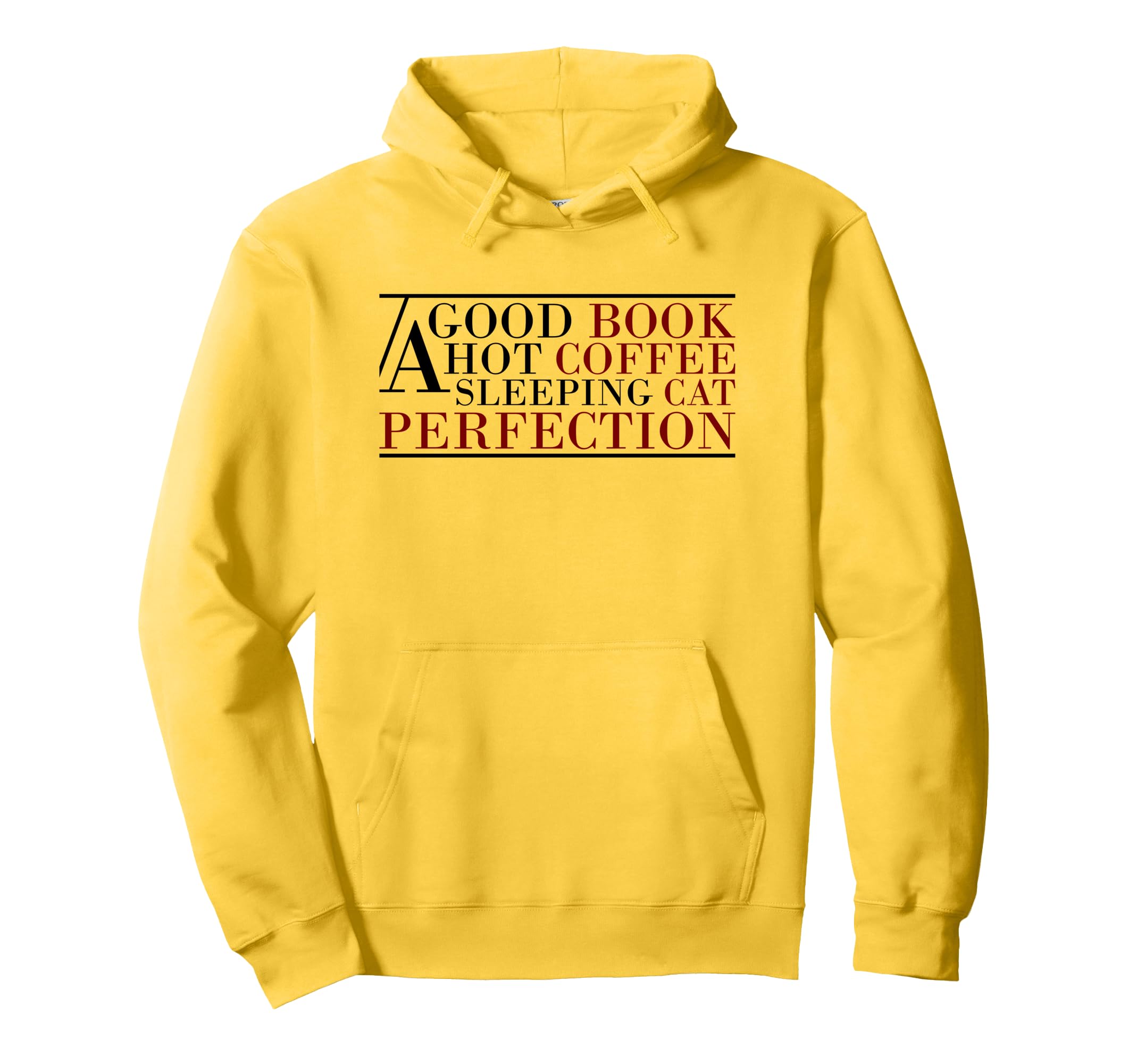 Good Book Hot Coffee Sleeping Cat Hoodie - Minimalist Print Unisex - T-Shirt, Sweatshirt, Hoodie