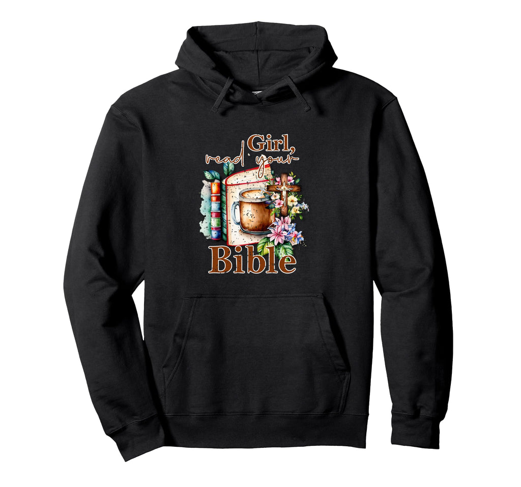 Read Your Bible Coffee Books Holy Cross Hoodie - Trendy Graphic for Adults - T-Shirt, Sweatshirt, Hoodie