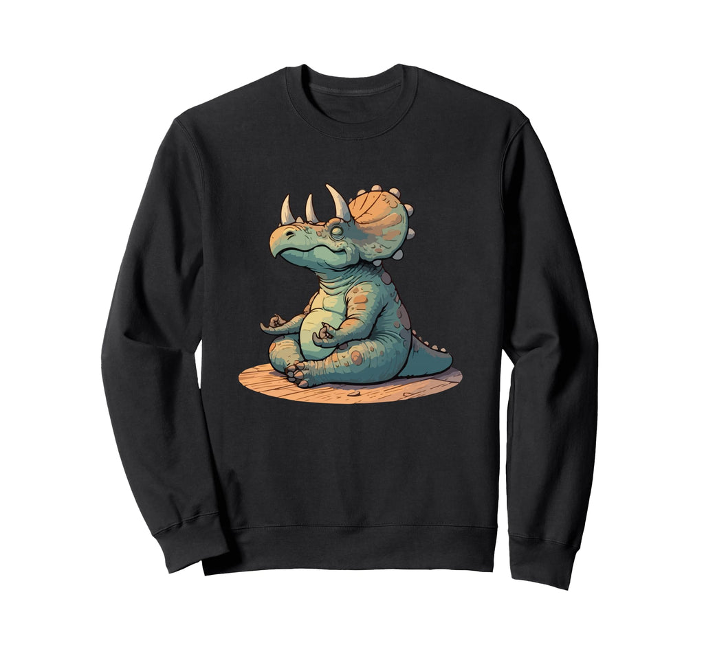 Meditation Triceratops Yoga Pose Sweatshirt - Custom Art Print for Adults - T-Shirt, Sweatshirt, Hoodie