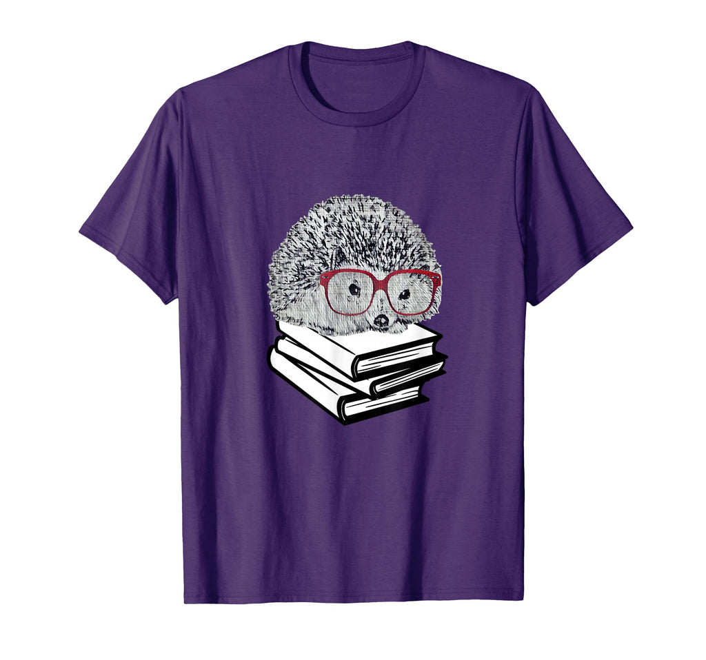 Hedgehog Love Books Glasses Nerd T-Shirt - Aesthetic Graphic Men Women - T-Shirt, Sweatshirt, Hoodie