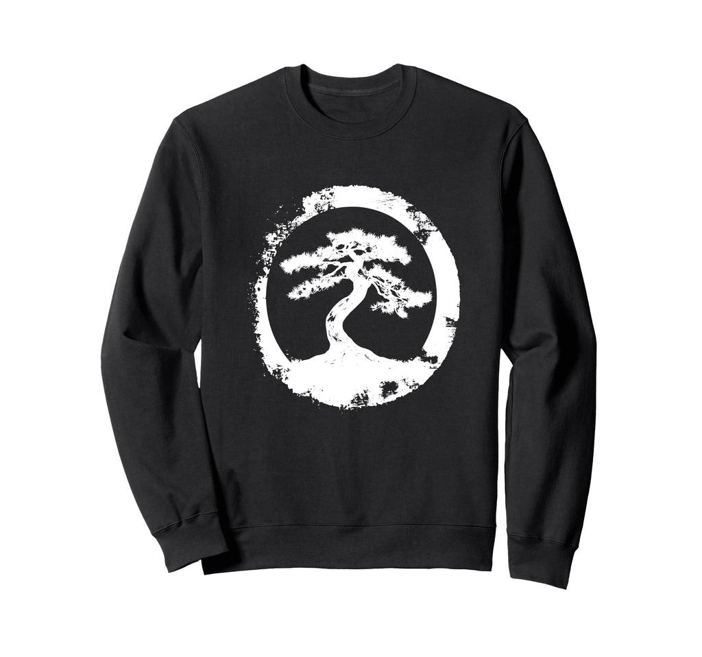 Bonsai Tree Silhouette Enso Circle Zen Sweatshirt - Novelty Apparel Unisex - T-Shirt, Sweatshirt, Hoodie