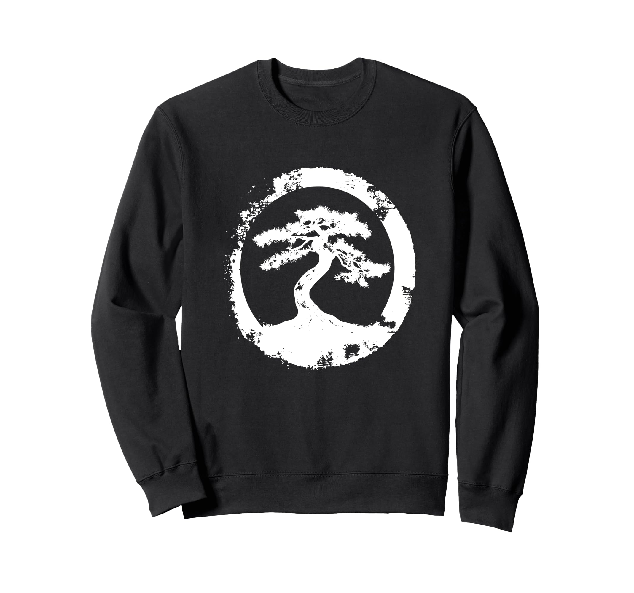 Bonsai Tree Silhouette Enso Circle Zen Sweatshirt - Novelty Apparel Unisex - T-Shirt, Sweatshirt, Hoodie